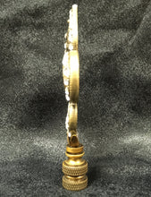Load image into Gallery viewer, RHINESTONE FLEUR DE LIS Lamp Finial-Antique Brass Finish