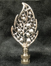 Load image into Gallery viewer, RHINESTONE LEAF Lamp Finial-Antique Silver Finish