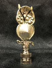 Load image into Gallery viewer, OWL ON BRANCH-Rhinestone Lamp Finial-Antique Silver Finish