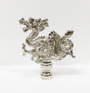 SERPENT/DRAGON Lamp Finial, Satin Nickel Finish, Highly detailed metal casting