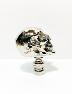SKULL Lamp Finial, Aged Brass, Polished Gold or Chrome Finish, Highly detailed metal casting (1Pc.)