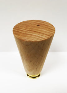 WOOD TAPERED CYLINDER Solid Beech Lamp Finial W/Dual Thread Base in 4 Plated Finishes