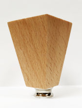 Load image into Gallery viewer, WOOD TAPERED RECTANGLE Solid Beech Lamp Finial W/Dual Thread Base in 4 Plated Finishes