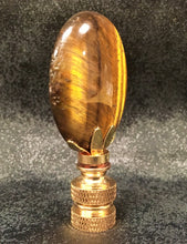 Load image into Gallery viewer, TIGER EYE QUARTZ Oval Stone Lamp Finial with AB,PB or SN Base (1-PC.)