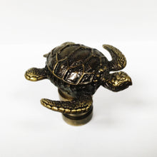 Load image into Gallery viewer, TORTOISE Lamp Finial-Aged Brass Finish, Highly detailed metal casting
