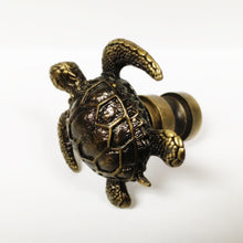 Load image into Gallery viewer, TORTOISE Lamp Finial-Aged Brass Finish, Highly detailed metal casting