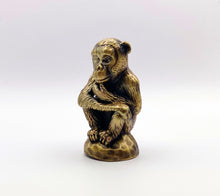 Load image into Gallery viewer, THINKING MONKEY Lamp Finial-Aged Brass Finish, Highly detailed metal casting