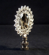 Load image into Gallery viewer, TIBETAN SUN GOD Lamp Finial-Antique Silver Finish-Satin Nickel Base-Detailed Casting