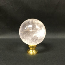 Load image into Gallery viewer, Extra Large ROCK QUARTZ Stone Lamp Finial-on Pedestal Base, AB, PB or CH Finish (1 Pc.)