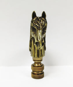 HORSE HEAD Lamp Finial, Aged Brass Finish, Highly detailed metal casting