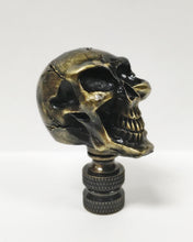 Load image into Gallery viewer, SKULL Lamp Finial, Aged Brass, Polished Gold or Chrome Finish, Highly detailed metal casting (1Pc.)